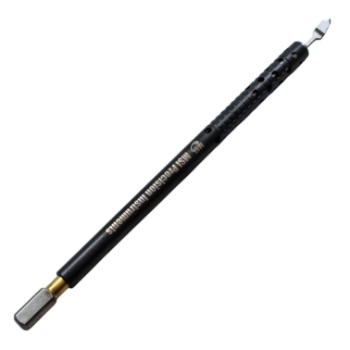 Trapazoid 2.5mm to 3mm Tapered Spears Diamond Knife Angled Dop, Black Gold Titanium J-Slot Bayonet Handle, 90 Degrees Sharp Sided Spear, 0.17mm Thick x 6mm Long E0104 ACC2.5/2.9